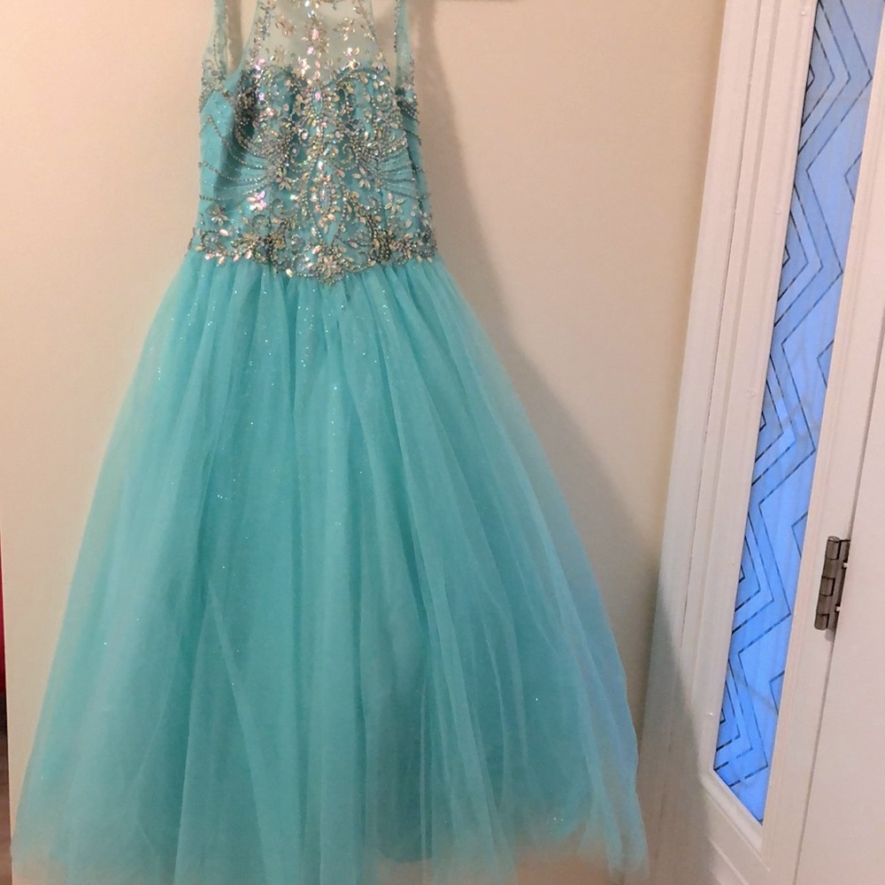 Dazzling In Turquoise Formal Gown for girls